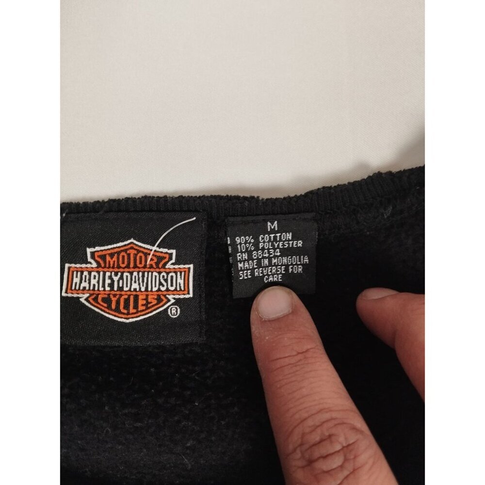 Harley-Davidson V-Rod Sweatshirt Men M Black Vintage 2001 Utica NY Graphic Crew - Picture 8 of 8